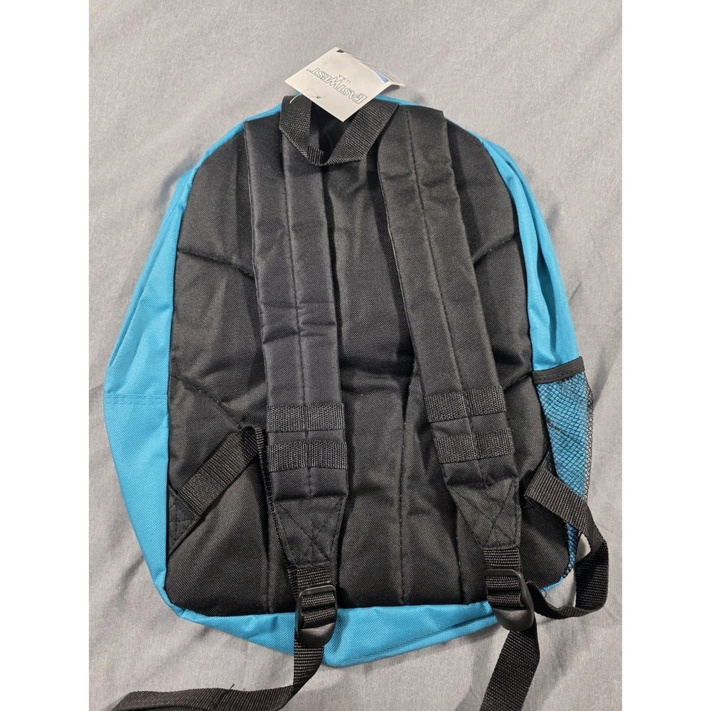 NWT East West Classic Aqua Blue Backpack Mesh Side Pocket‎ 15x12x4 - Picture 2 of 2